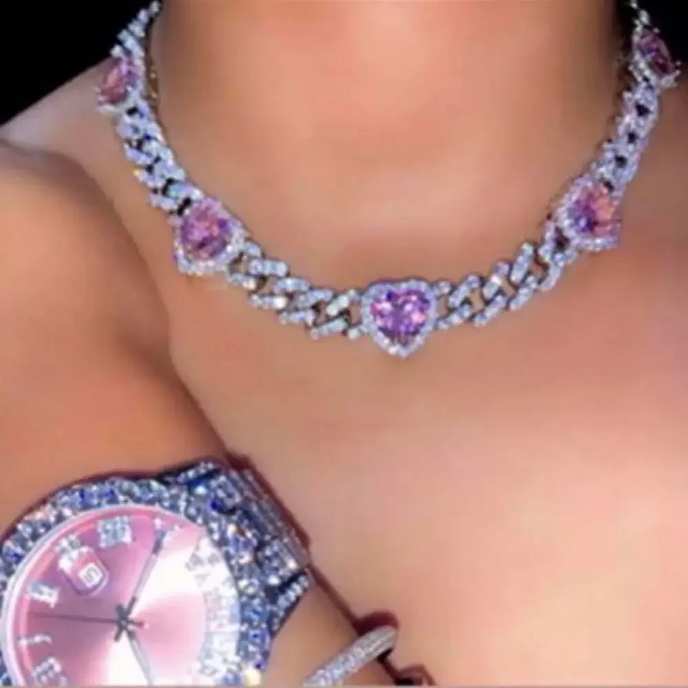 Women's Silver and Pink Watch